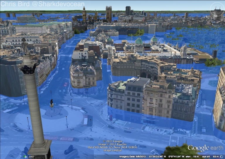 Trafalgar Square 25m Sea-Level Rise